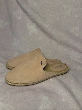 Michael Kors Tan Suede Espadrille Mule Slides